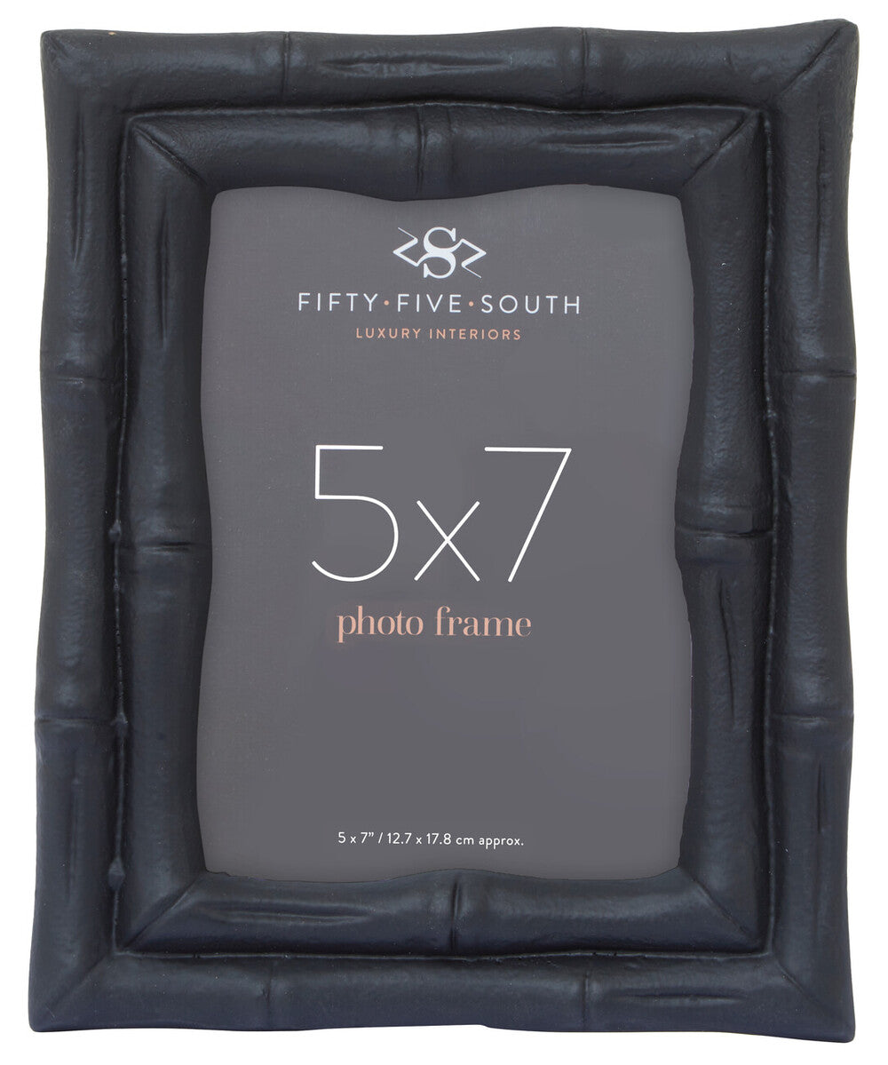 Black photo frame with Fifty-Five-South branding and size indication on a white background