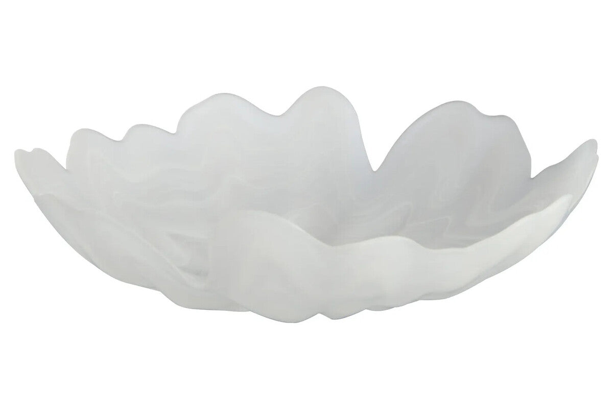 Galene Fluted White Glass Plate