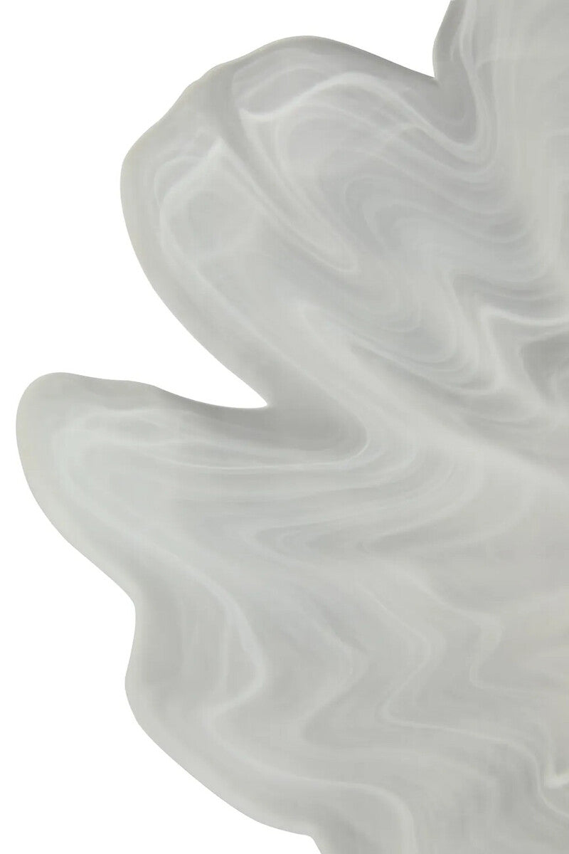 Galene Fluted White Glass Pedestal Bowl