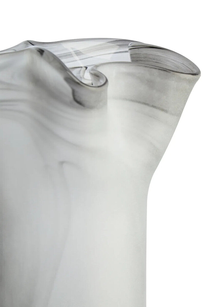 Galene Fluted White Glass Vase