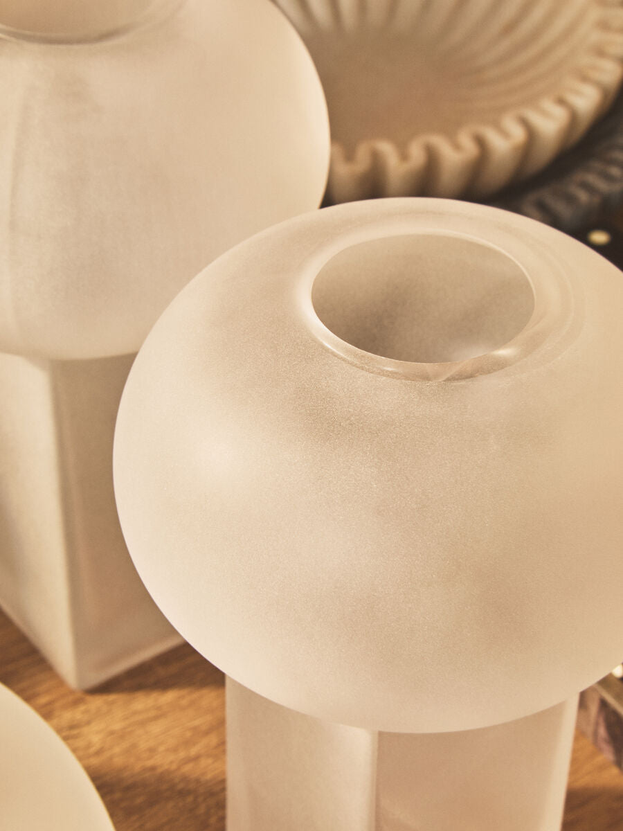 Large Opaque White Glass Vase | Gabi