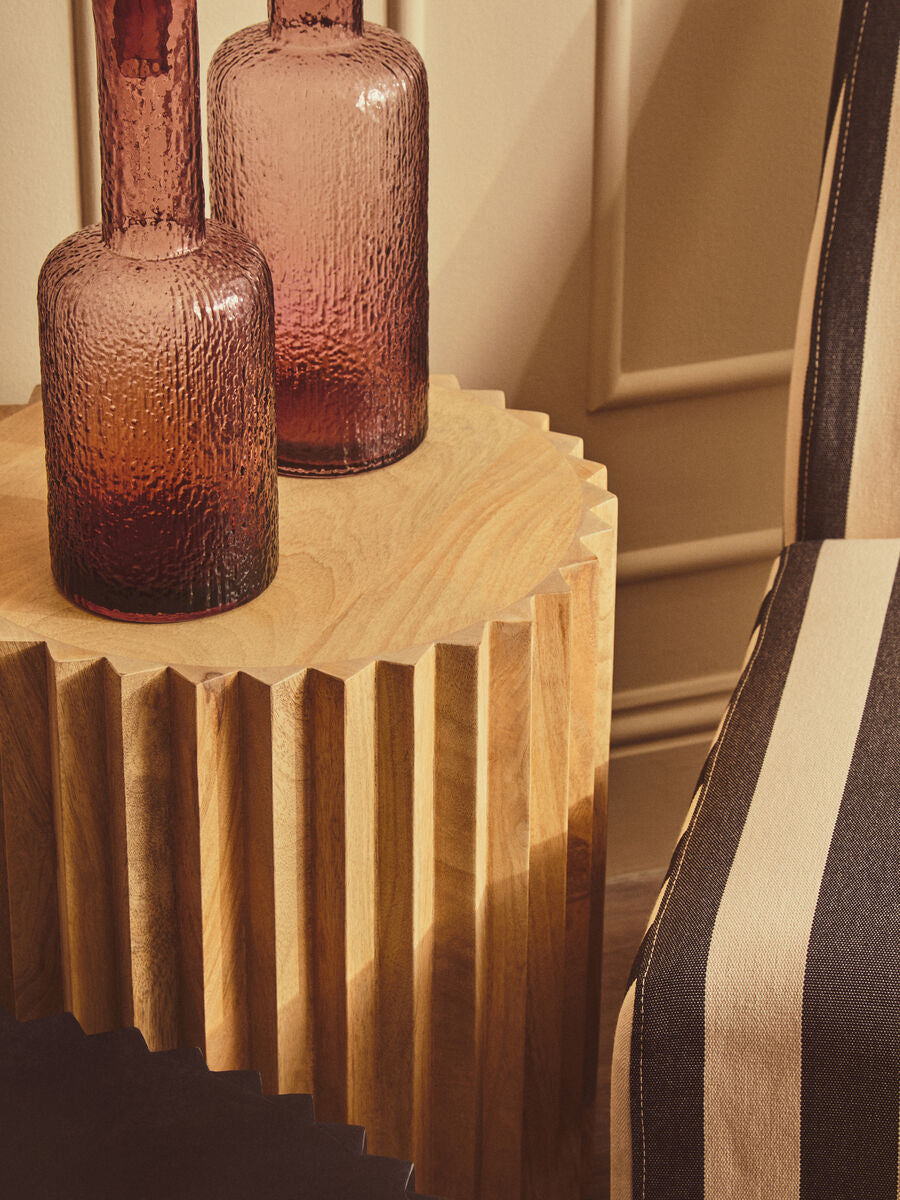 Large Textured Pink Glass Bottle | Galea