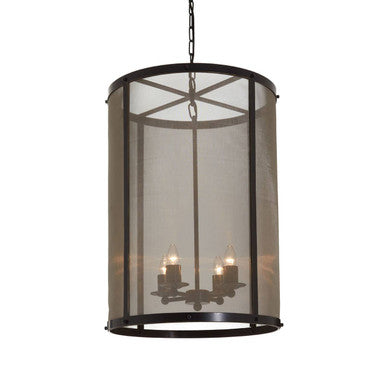 Hampstead Black Finish Large Pendant Light With Hints of Gold
