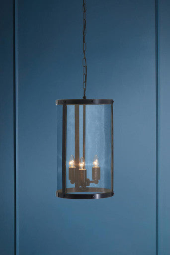Hampstead Black Finish Small Pendant Light With Hints of Gold