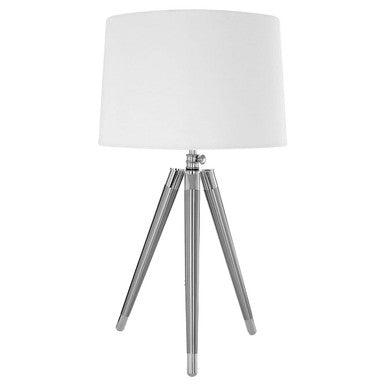 Electrum Unique Tripod Table Lamp With Cream Linen Shade