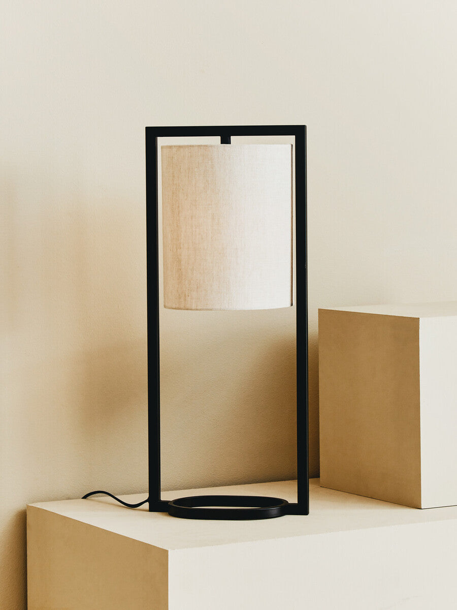 Lara Black Metal Table Lamp with Grey Shade - Image 13