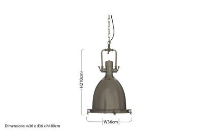Lexington Large Gunmetal Pendant Light