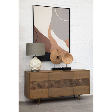 Usha Table Lamp With Grey And Brown Shade - Image 3