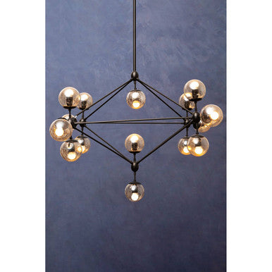 Abira Matte Black 15 Arm Pendant Light