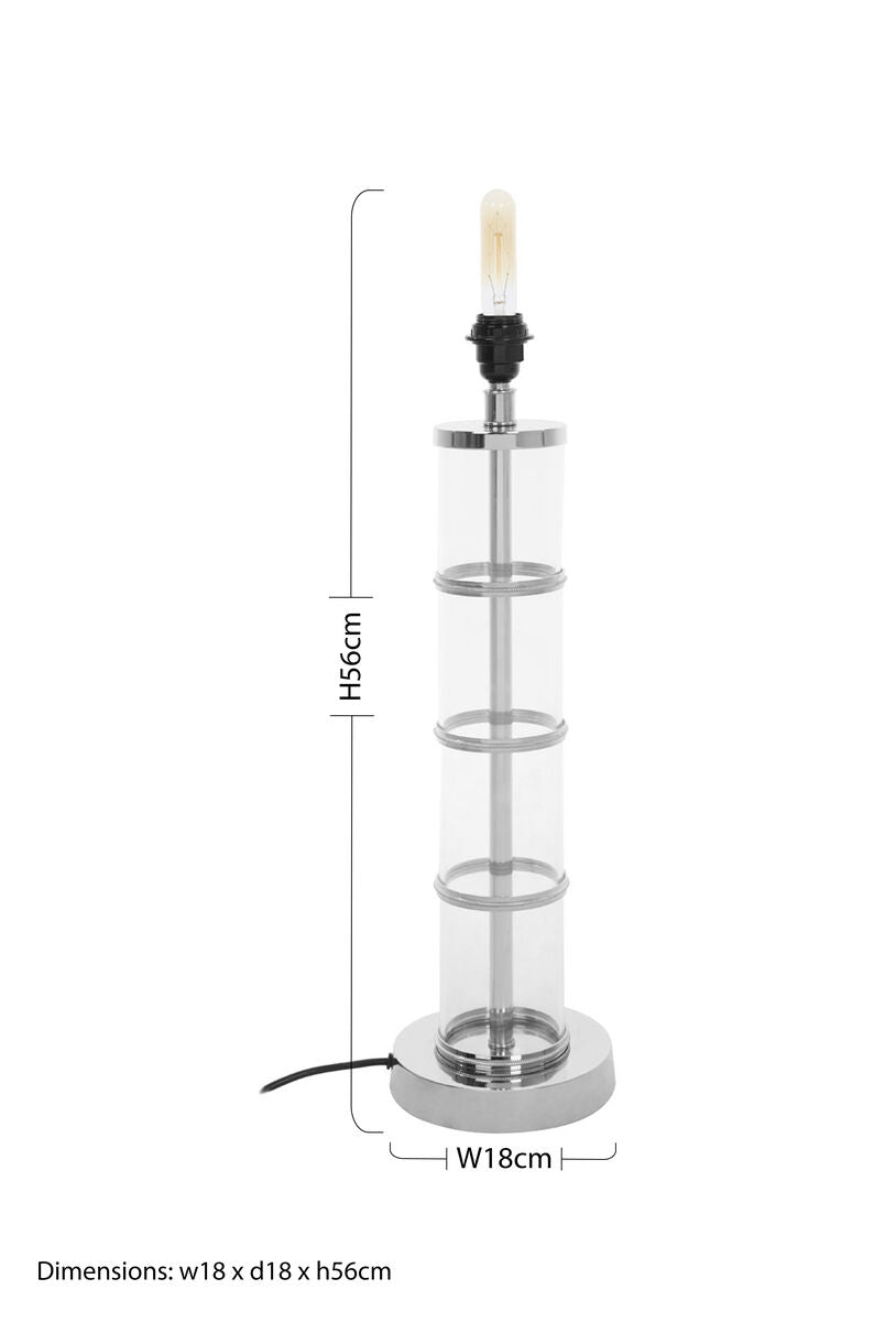 Camile Clear Table Lamp with Black Shade