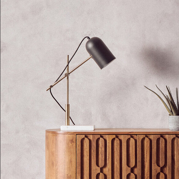 Equipose Black and Gold Desk Lamp with Marble Base - Image 1