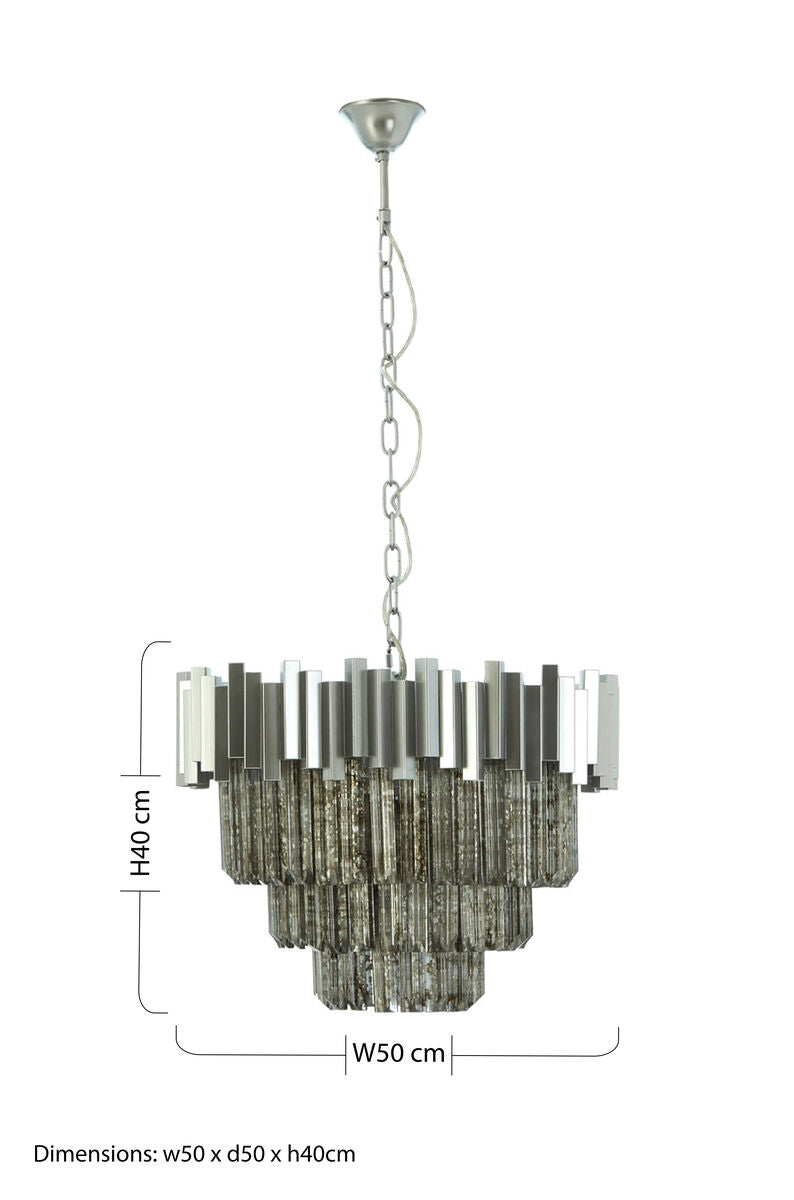 Lustra Small Nickel Painted Chandelier - Image 7