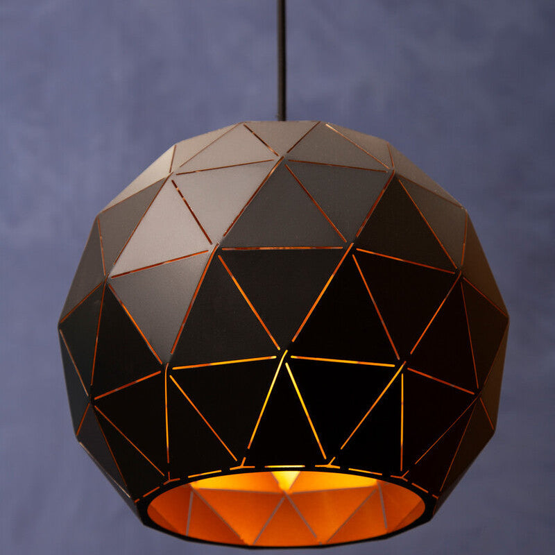 Mateo Small Black and Copper Pendant Light - Image 2