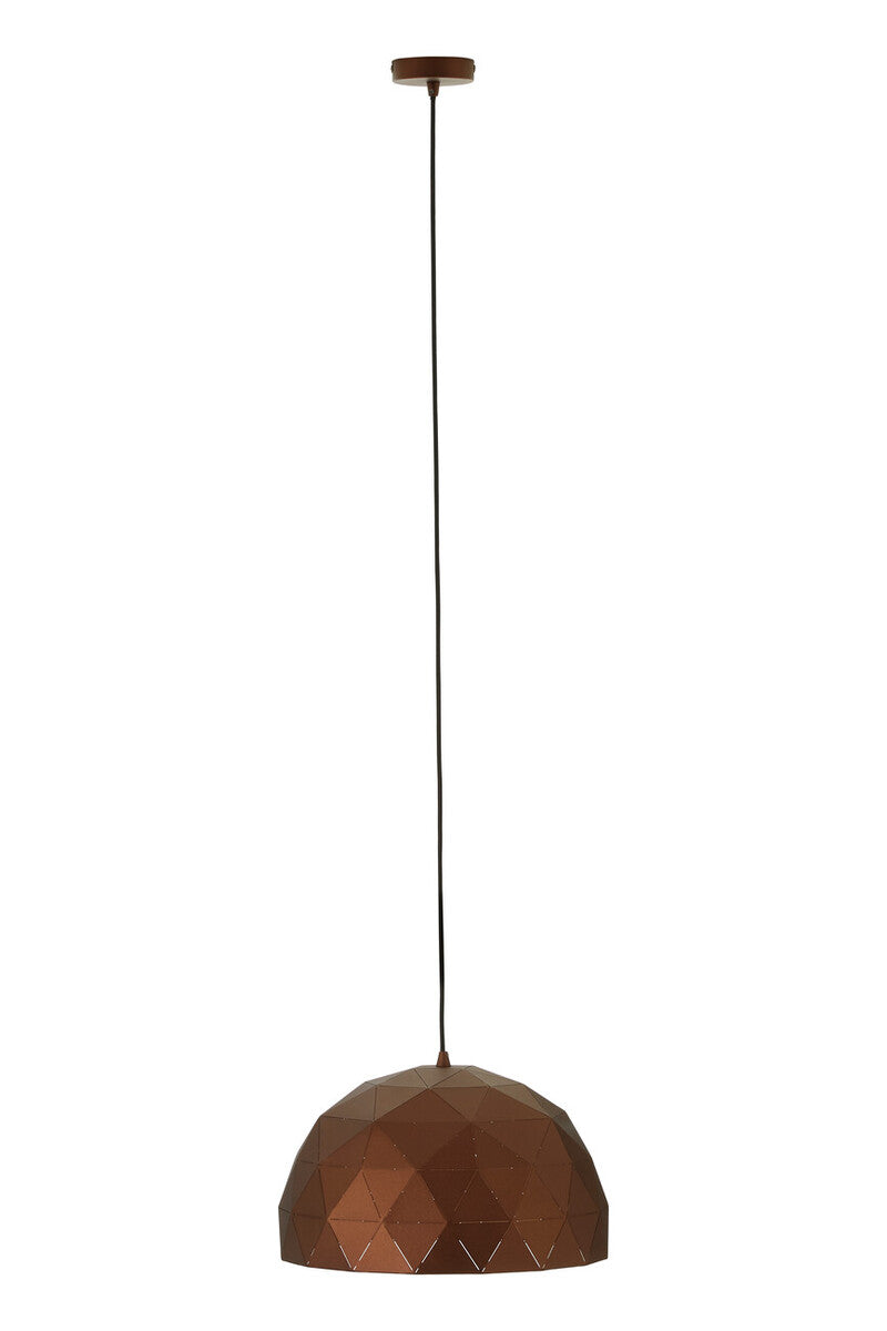 Copper pendant light on a white background