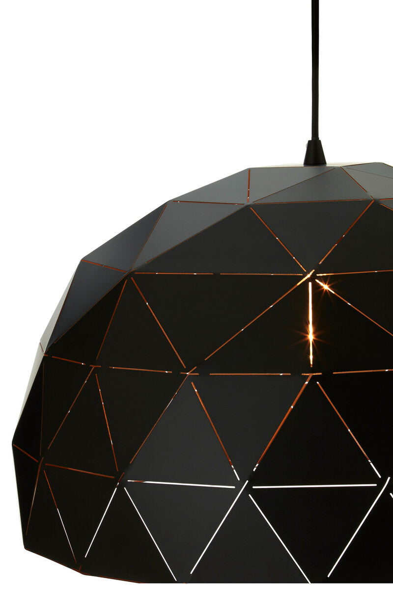 Mateo Medium Black and Copper Dome Pendant Light