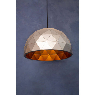 Mateo Medium Silver Dome Pendant Light - Image 2