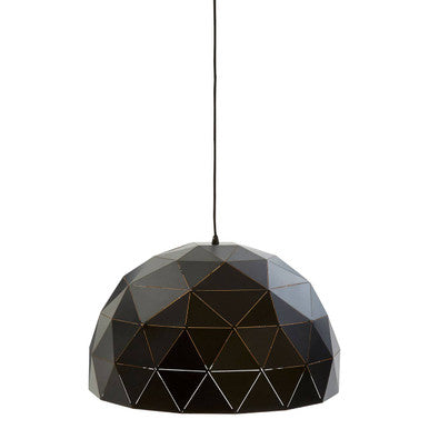 Mateo Large Black and Copper Dome Pendant Light - Image 1
