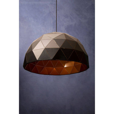 Mateo Large Black and Copper Dome Pendant Light - Image 2