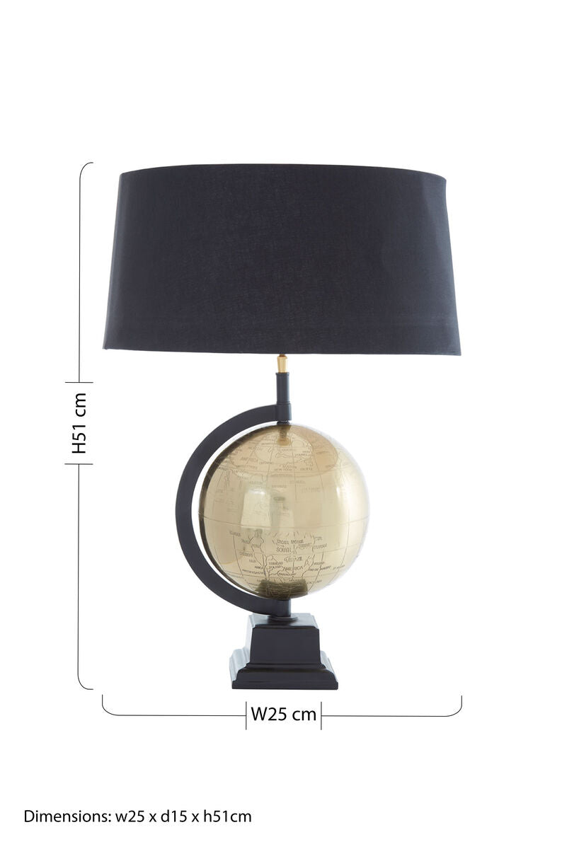 Churchill Globe Antique Brass Table Lamp - Image 7