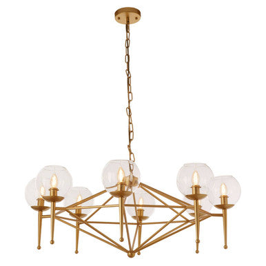 Abira Gold 8 Arm Geo Pendant Lamp