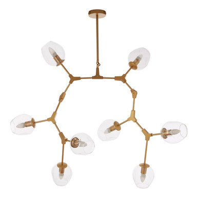 Abira Light Gold 8 Arm Pendant Lamp