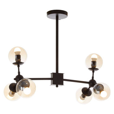 Abira 6 Arm Matte Black Pendant Light