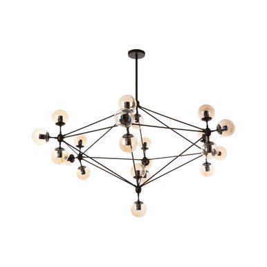 Abira Matte Black 21 Arm Pendant Lamp - Image 3