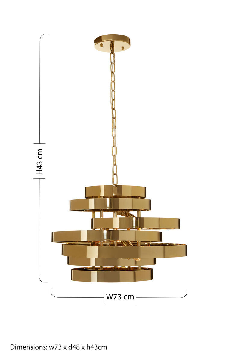 Alana 4 Bulb Gold Finish Pendant Light - Image 7