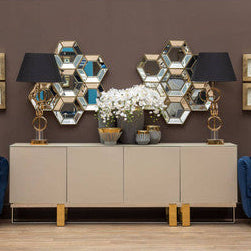 Skye Gold Finish Table Lamp with Dual Ring Base - Image 2