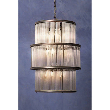 Salasco Black Finish 3 Tiered Glass Chandelier - Image 2