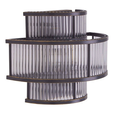 Salasco 3 Tier Black Finish Glass Wall Light