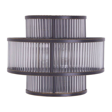 Salasco 3 Tier Black Finish Glass Wall Light