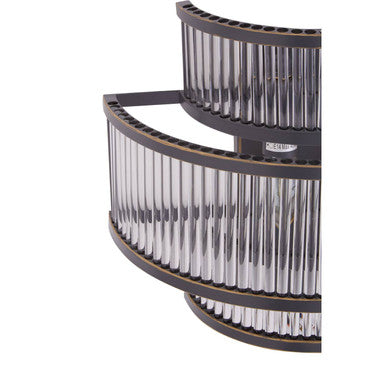 Salasco 3 Tier Black Finish Glass Wall Light