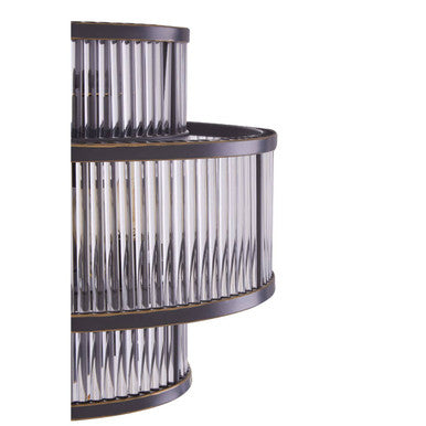Salasco 3 Tier Black Finish Glass Wall Light