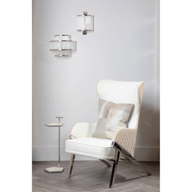 Salasco Glass Wall Light With Nickel Finish