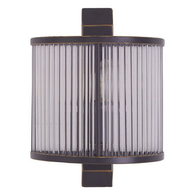 Salasco Glass Wall Light With Black Finish