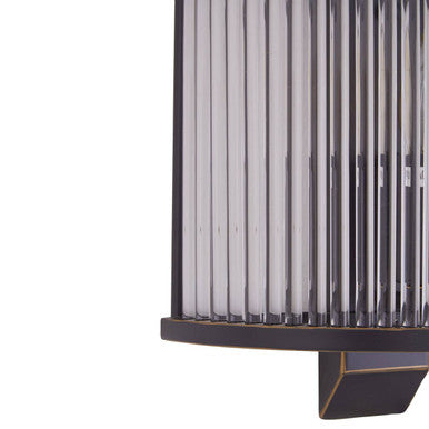 Salasco Glass Wall Light With Black Finish