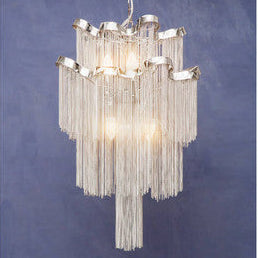 Lerici 2 Tier 6 Light Chrome Pendant 51cm - Image 2