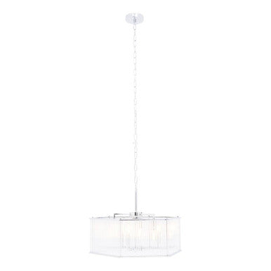 Lerici 6 Light Hexagonal Chrome Pendant Light