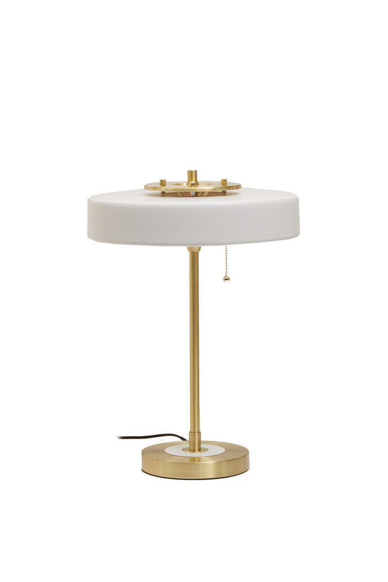 Rogano White Shade with Gold Finish Frame Table Lamp - Image 1