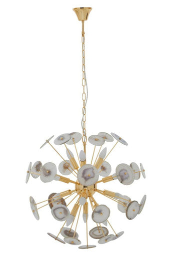 Glamour Gold and Agate 12 Light Ceiling Light - Image 3