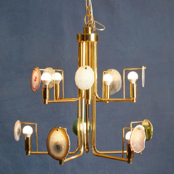 Glamour Gold and Agate 10 Light Ceiling Light