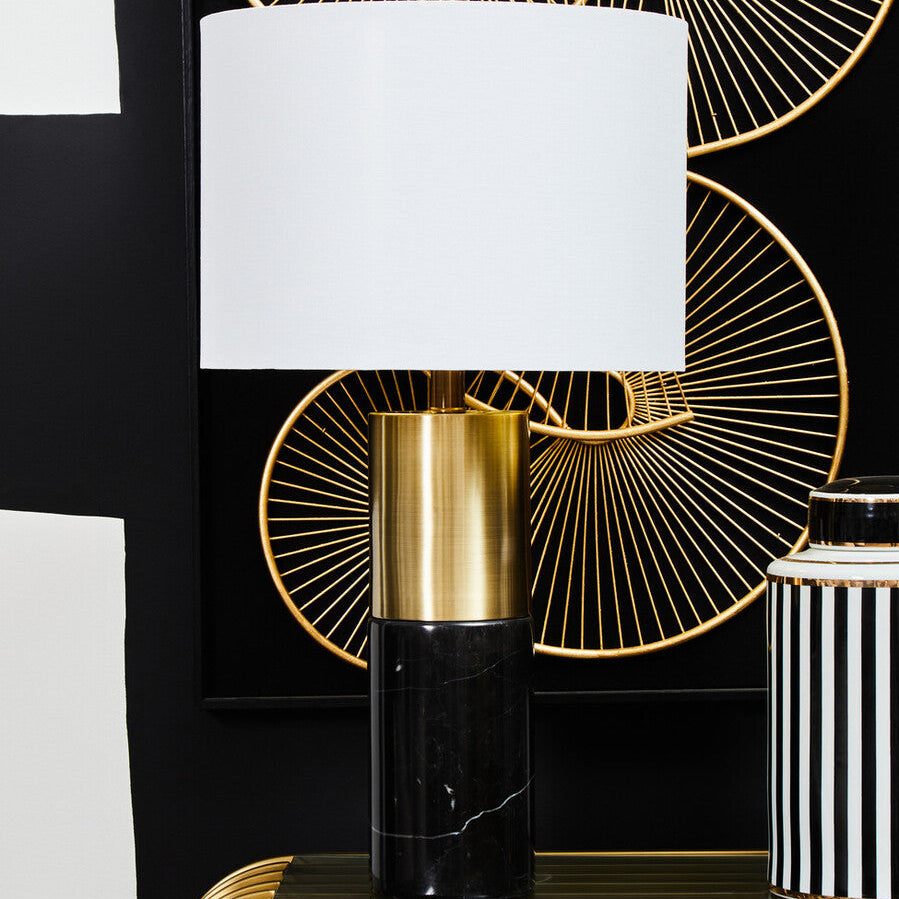 Edgar Black Marble and Gold Table Lamp - Image 3