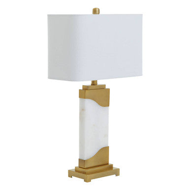 Edith Table Lamp in White Marble and Gold