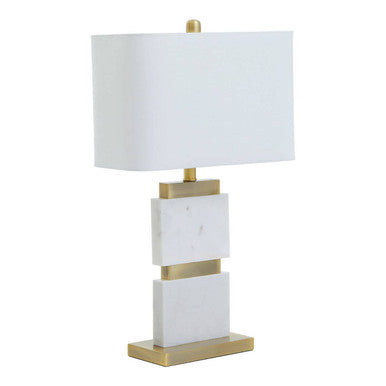 Eira Table Lamp with Marble Base and Ivory Shade