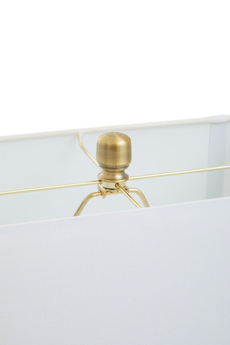 Eira Table Lamp with Marble Base and Ivory Shade