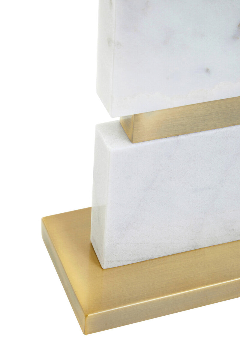 Eira Table Lamp with Marble Base and Ivory Shade