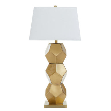 Eleri Gold Glass Table Lamp with Brushed Gold Base - Image 1