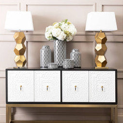 Eleri Gold Glass Table Lamp with Brushed Gold Base - Image 2