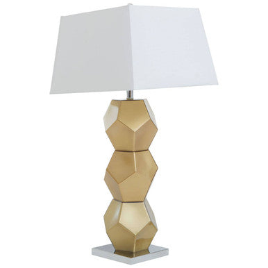 Eleri Gold Glass Table Lamp with Chrome Base - Image 3